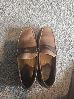 Men's Brown Leather Slip-On Penny Loafers